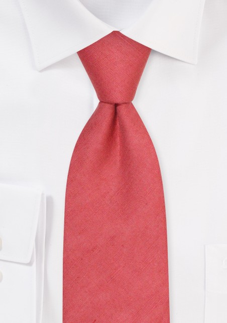 Cedar Rose Wedding Linen Tie in XL Length