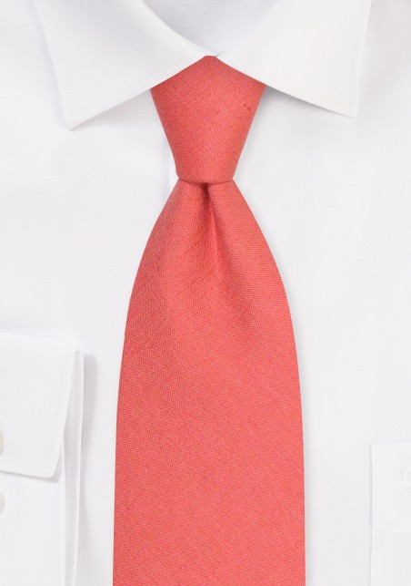 Sienna Linen Necktie | Mens Tie in Sienna Color