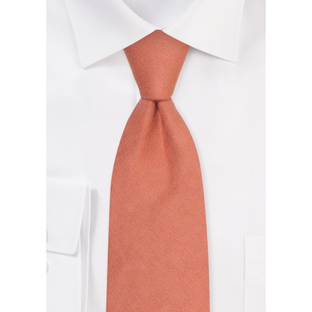 Bronzer Color Linen Necktie in XL Length