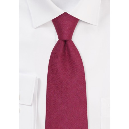 Wine Red Linen Necktie