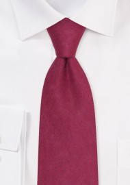 Wine Red Linen Necktie
