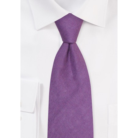 Plum Purple Linen Necktie
