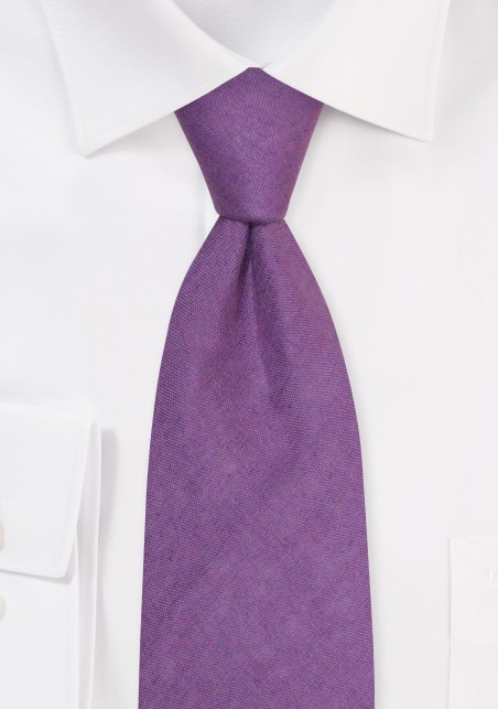 Plum purple Extra Long Tie in Linen