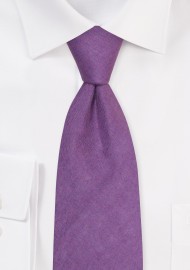 Plum purple Extra Long Tie in Linen