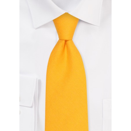 Marigold Linen Necktie in XL Length for Tall Men