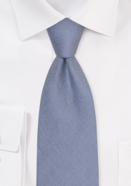 Dusty Blue XL Length Tie | Linen Wedding Tie in Extra Long Length