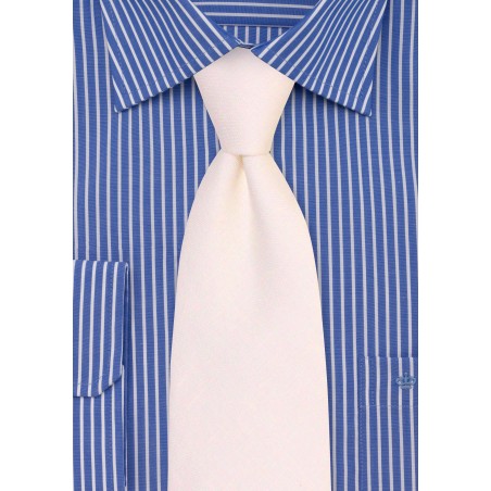 Linen Tie in White Alabaster | Solid Color Tie in White Alabaster