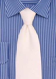 Linen Tie in White Alabaster | Solid Color Tie in White Alabaster