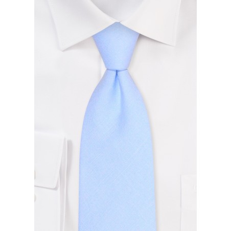 Sky Linen Tie | Solid Necktie in Sky Blue