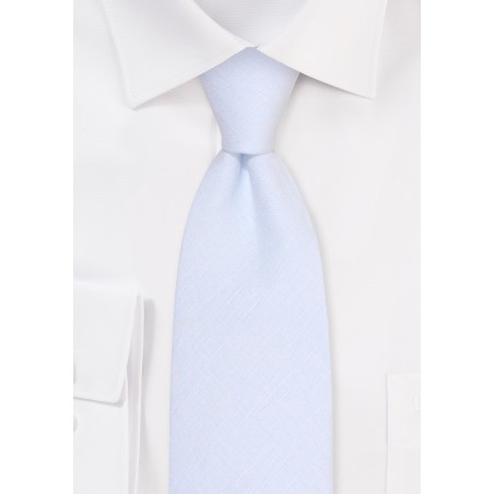 Mist Blue Linen Tie | Solid Necktie in Mist Blue