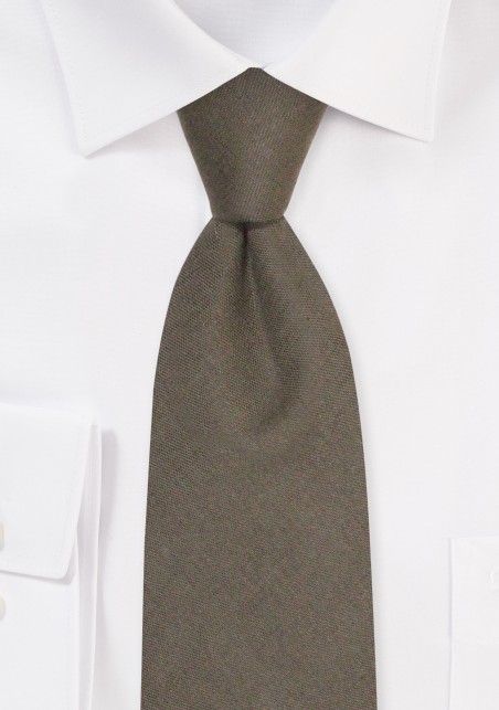 Extra Long Linen Tie in Martini Olive