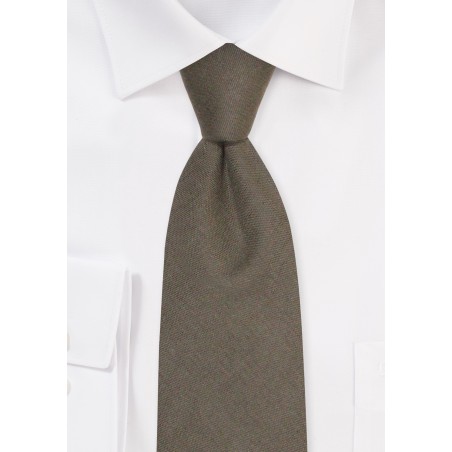 Extra Long Linen Tie in Martini Olive