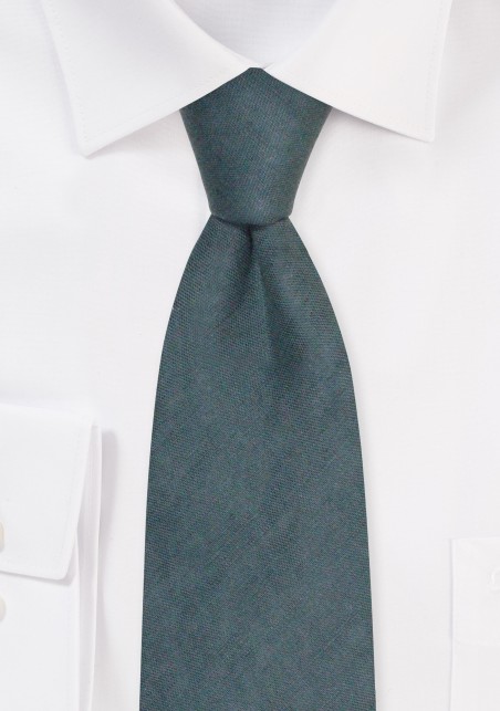 Mens Tie in Eucalyptus in XL | Extra Long Mens Linen Tie