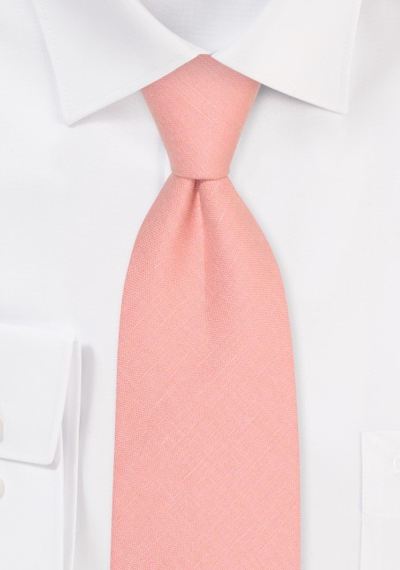 Champagne Rose Linen Tie | Mens Linen Necktie in Champagne Rose