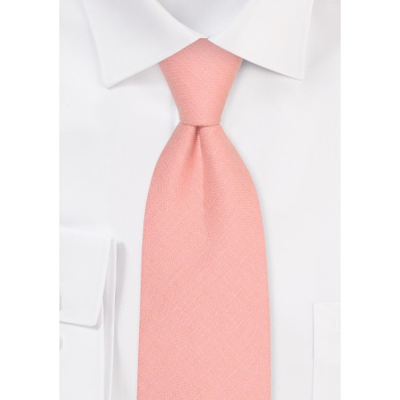 Champagne Rose Linen Tie | Mens Linen Necktie in Champagne Rose