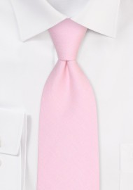 Blue Pink Linen Tie | Solid Color Necktie in Blush and Linen Fabric