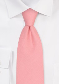 Rosette Linen Tie in XL | Extra Long Linen Necktie in Rosette Pink