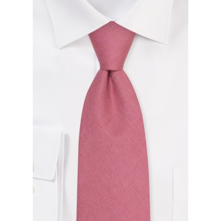 Vintage Mauve Linen Tie | Extra Long Mens Necktie in Vintage Mauve