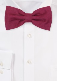 Solid Wine Red linen bow Tie