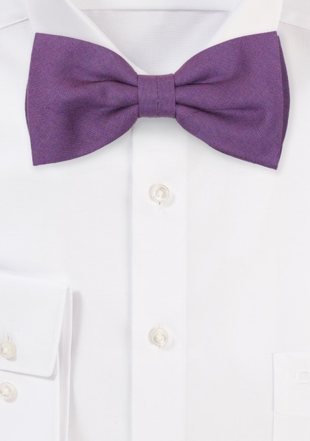 Solid Plum Wedding Bowtie in Linen