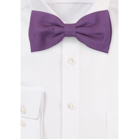 Solid Plum Wedding Bowtie in Linen