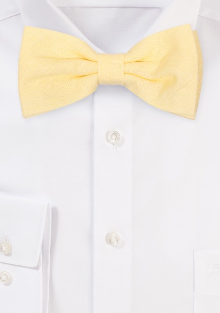 Lemon Sorbet Linen Bow Tie