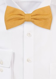Butterscotch Linen Bow Tie in Pre-Tied Style