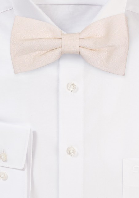 White Alabaster Bowtie in Linen