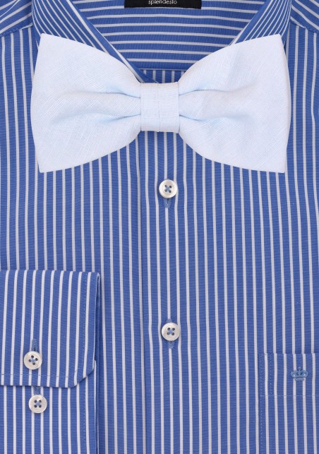 Mens Linen Bowtie in Mist Blue
