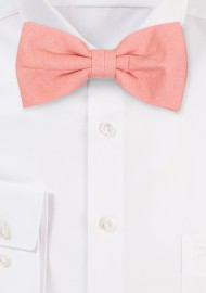 Champagne Rose Linen Bow Tie in Pre-Tied Style