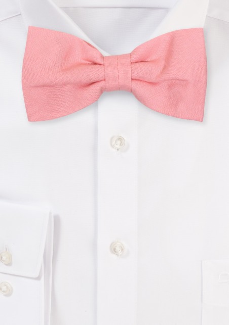 Solid Color Linen Bow Tie in Rosette Pink