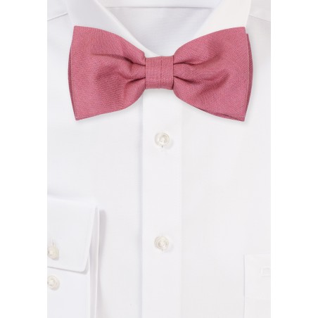 Solid Color Linen Bow Tie in Vintage Mauve