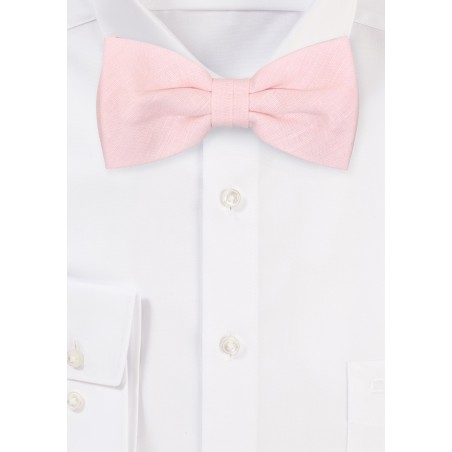 Solid Color Linen Bow Tie in Petal Pink
