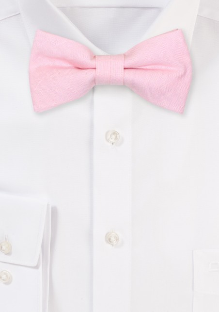 Blush Kids Bowtie in Linen | Solid Blush Pink Boys Bow Tie
