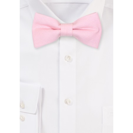 Blush Kids Bowtie in Linen | Solid Blush Pink Boys Bow Tie