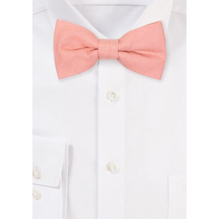 Champagne Rose Linen Bow Tie for Boys and Kids