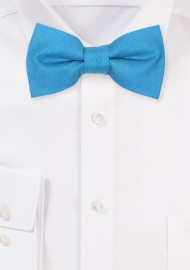 Teal Bow Tie in Linen Fabric For Boys ages 2-10