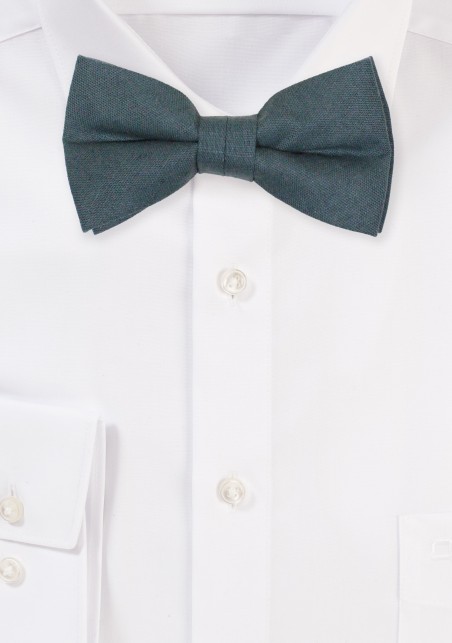 Boys Linen Bow Tie in Solid Eucalyptus Green