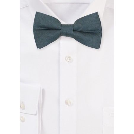 Boys Linen Bow Tie in Solid Eucalyptus Green