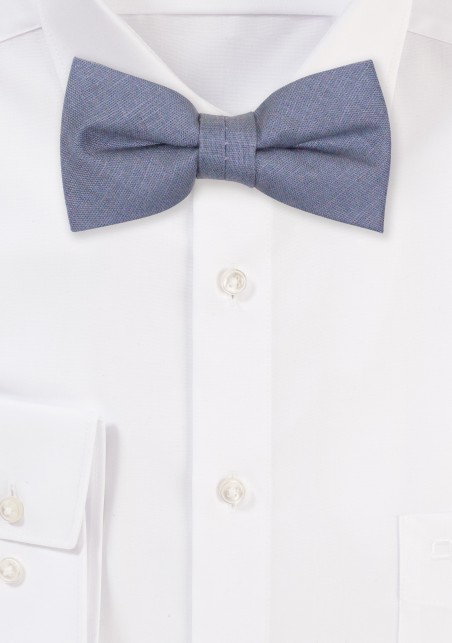 Dusty Blue Kids Bow Tie in Linen