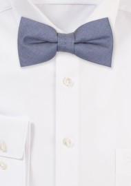 Dusty Blue Kids Bow Tie in Linen