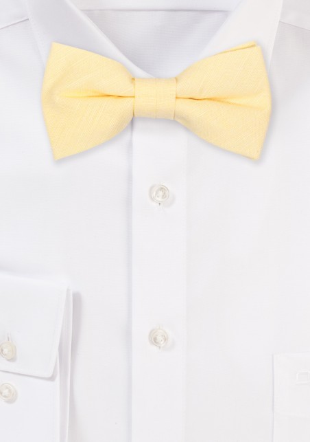 Lemon Sorbet Colored Kids Bow Tie in Linen