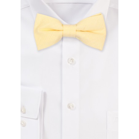 Lemon Sorbet Colored Kids Bow Tie in Linen