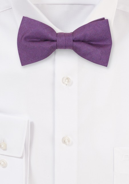Plum Purple Kids Bowtie in Linen
