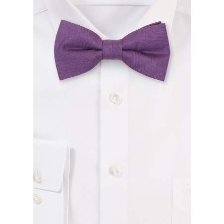 Plum Purple Kids Bowtie in Linen