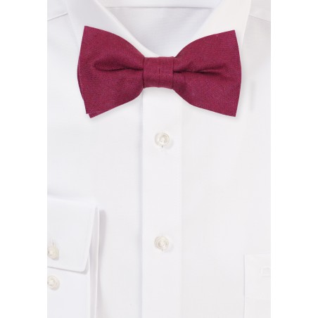 Wine Red Kids Linen Bow Tie