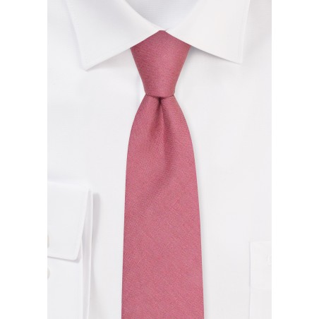 Vintage Mauve Linen Tie | Skinny Linen Necktie in Vintage Mauve