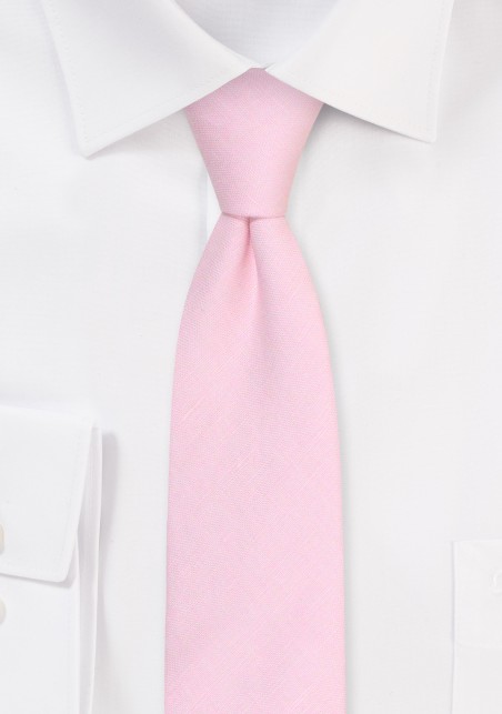 Blush Linen Tie | Skinny Linen Tie in Blush