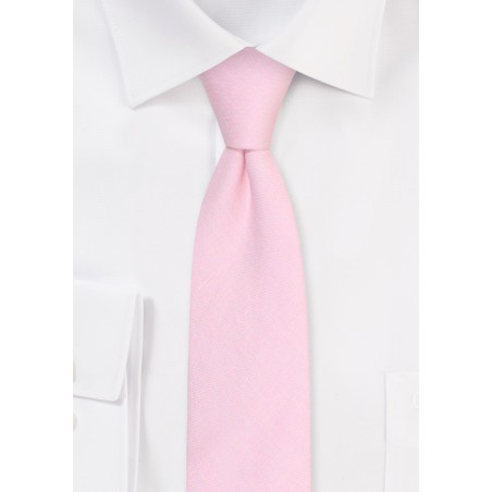 Blush Linen Tie | Skinny Linen Tie in Blush