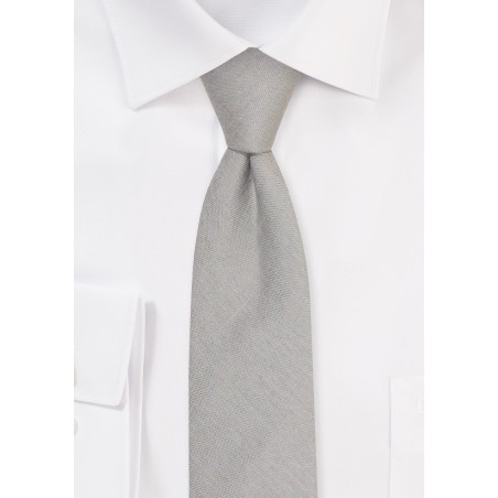 Moss Green Linen Tie in Skinny Width